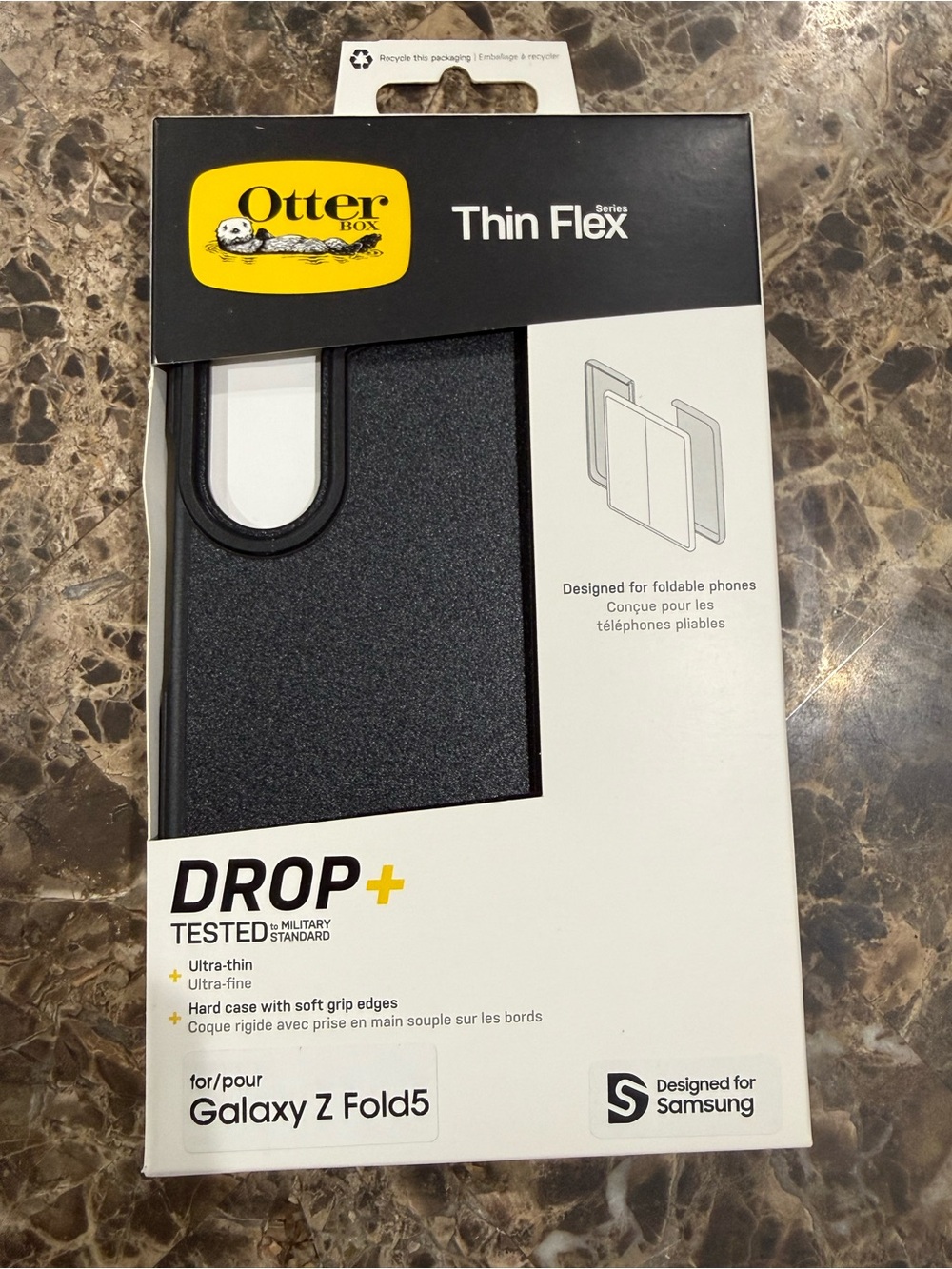 New OtterBox Thin Flex Drop+ Case for Galaxy Z Fold5 — Black